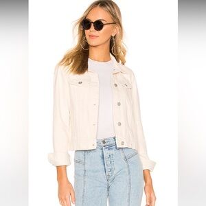 x We The Free Rumors Denim Jacket in Ivory. Size Small. NWT